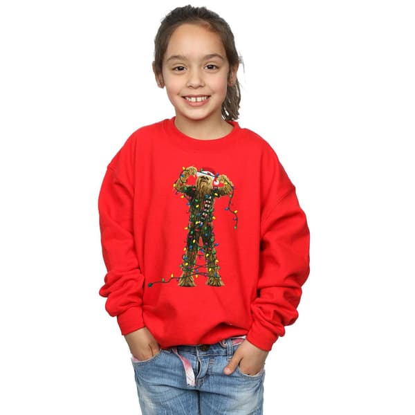 Star Wars Flickor Chewbacca Julbelysning Tröja 7-8 År Red 7-8 Years