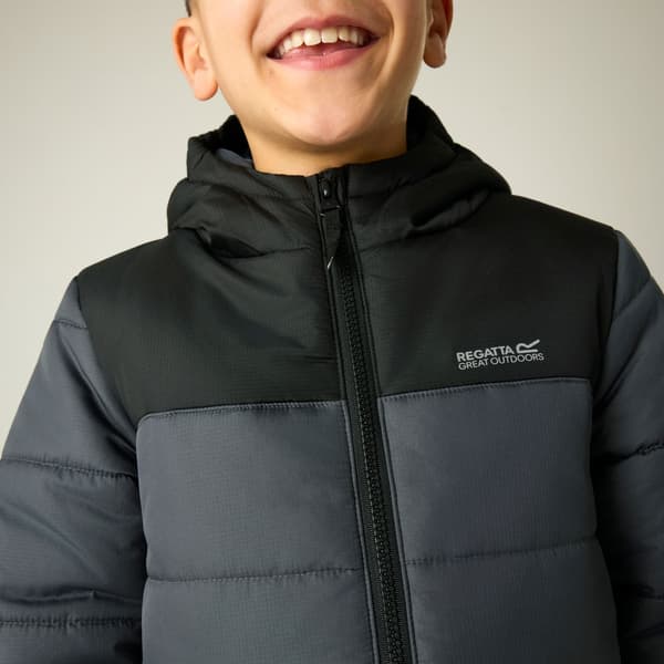 Regatta Lofthouse vadderad jacka för barn 10-11 år Svart Black/Seal Grey 10-11 Years