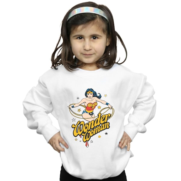 DC Comics Girls Wonder Woman Stars Sweatshirt 7-8 år Vit White 7-8 Years