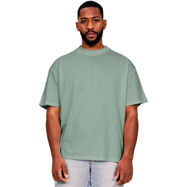 Casual Classics herrringad bomull T-shirt med förlängd halsringning Sage L