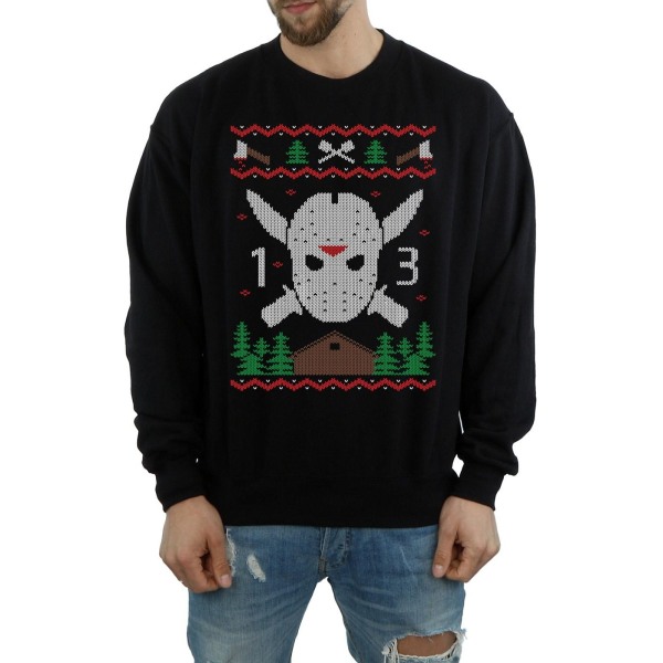 Fredag ​​13:e Jul Fair Isle Sweatshirt för män XXL Svart Black XXL