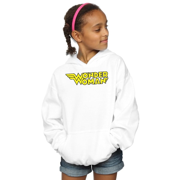 DC Comics Girls Wonder Woman Winged Logo Hoodie 5-6 år Vit White 5-6 Years