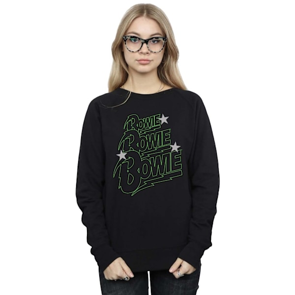 David Bowie Dam/Kvinnor Flera Neon Logo Sweatshirt L Svart Black L