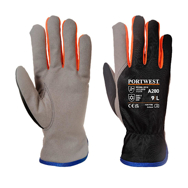 Portwest Unisex Vuxen A280 Vinterhandskar M Svart/Orange Black/Orange M