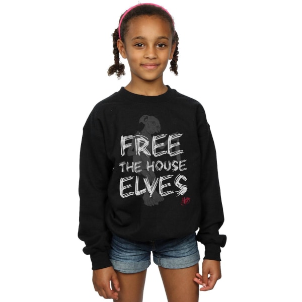 Harry Potter Girls Dobby  The House Elves Sweatshirt 9-11 år Black 9-11 Years