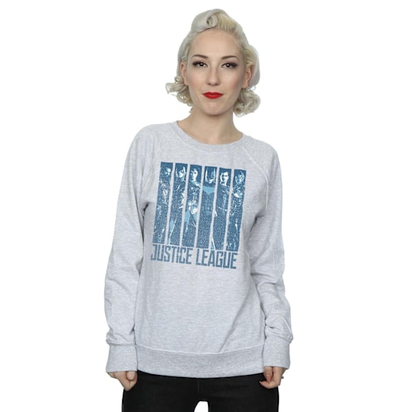 DC Comics Dam/Kvinnor Justice League Film Dubbel Indigo Sweatshirt Heather Grey S