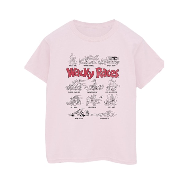 Wacky Races Herr Car Lineup T-Shirt S Baby Pink Baby Pink S