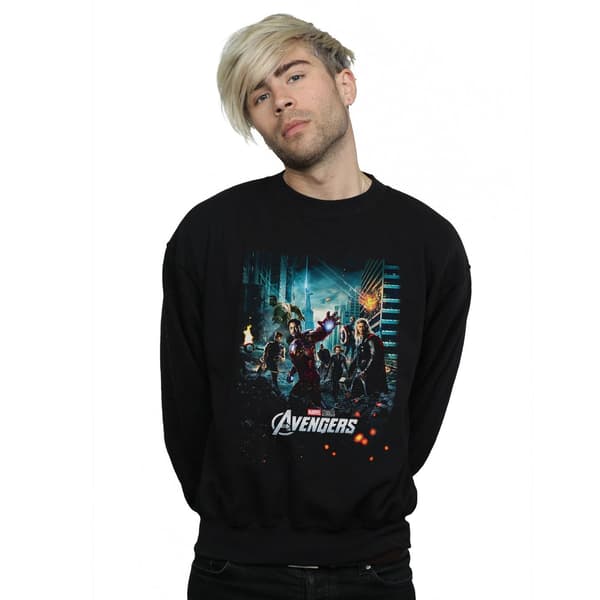 Marvel Studios The Avengers Poster Sweatshirt S Svart Black S