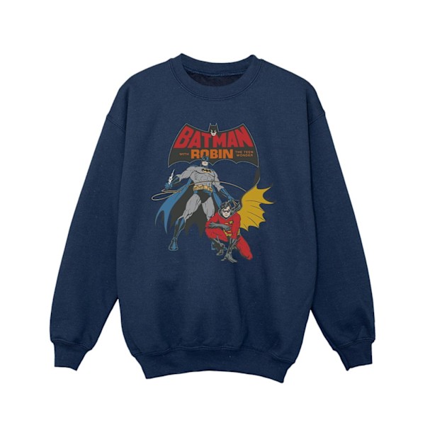 DC Comics Girls Batman And Robin Sweatshirt 9-11 År Marinblå Navy Blue 9-11 Years