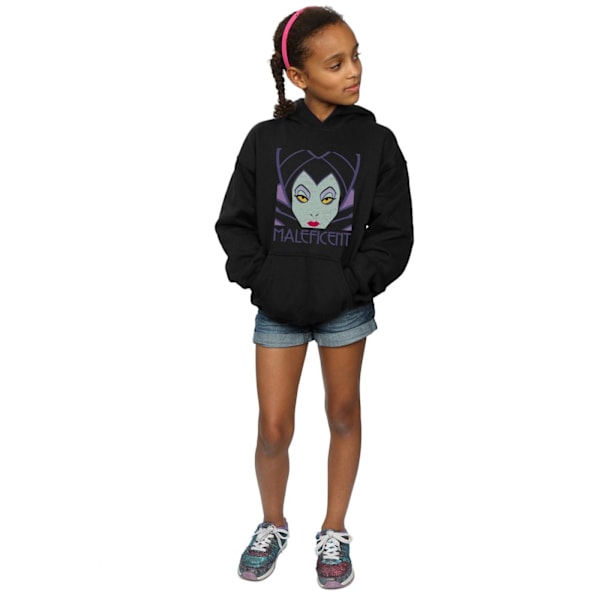 Disney Girls Maleficent Cropped Head Hoodie 7-8 år Svart Black 7-8 Years