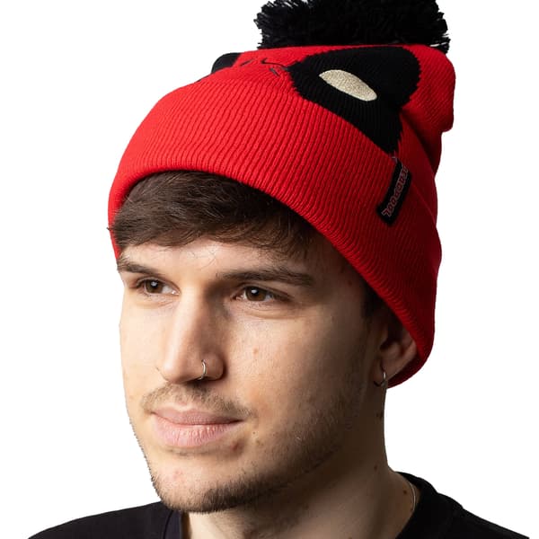 Deadpool Face Pom Pom Beanie One Size Röd/Svart Red/Black One Size