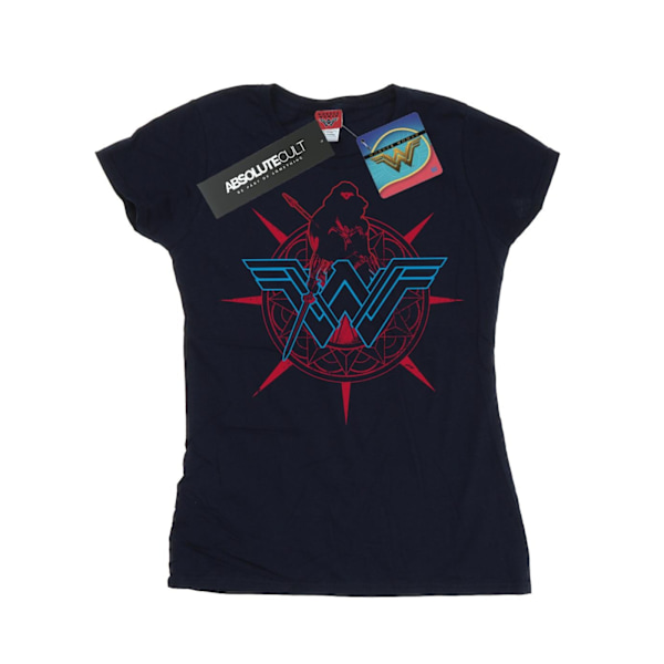 DC Comics Dam/Kvinnor Wonder Woman Warrior Shield Bomull T-Sh Navy Blue M