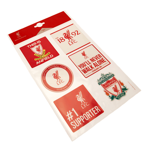 Liverpool FC Bildekal-set (6-pack) En storlek Röd/Vit Red/White One Size