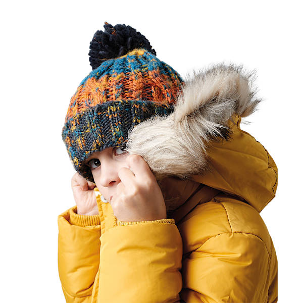 Beechfield Barn/Barn Corkscrew Pom Pom Beanie En Storlek Retro Blå Retro Blue One Size