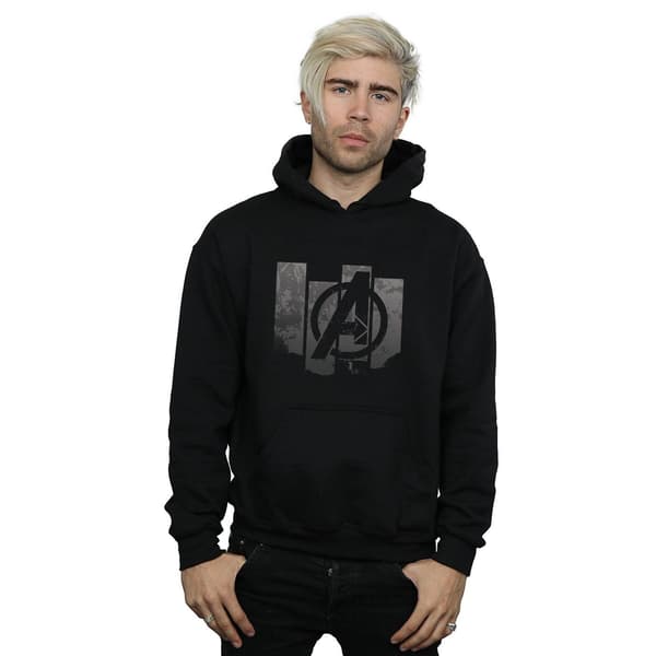 Marvel Herr Avengers Endgame Panel Logotyp Huvtröja 4XL Svart Black 4XL