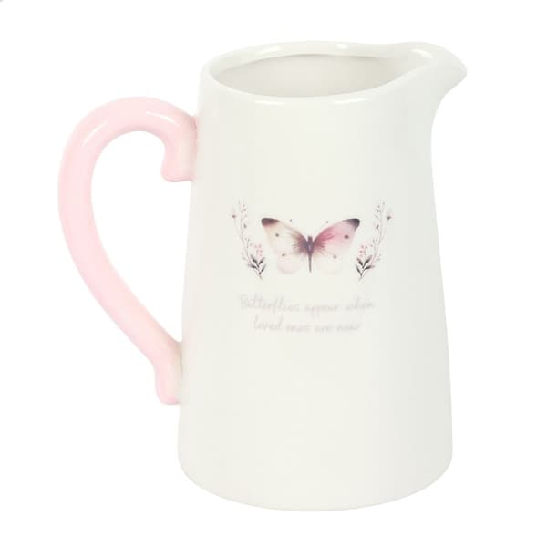 Something Different Butterfly Flower Jug One Size Vit/Rosa White/Pink One Size