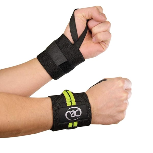 Fitness Mad handledsskydd för tyngdlyftning (2-pack) One Size B Black/Green One Size