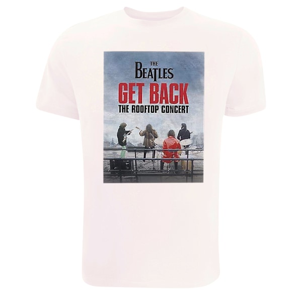 The Beatles Unisex Adult Rooftop Concert Bomull T-shirt L Vit White L