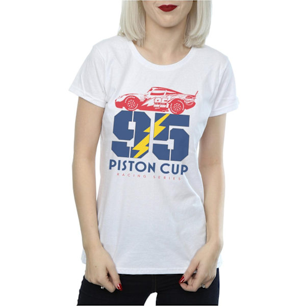 Disney Dam/Kvinnor Bilar Piston Cup 95 Bomull T-shirt S Vit White S