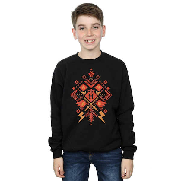 Harry Potter Pojkar Jul Fair Isle Sweatshirt 7-8 År Svart Black 7-8 Years