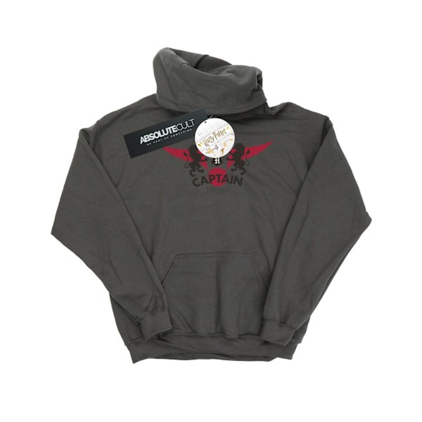 Harry Potter Pojkar Gryffindor Kapten Hoodie 7-8 År Gråmelerad Charcoal 7-8 Years