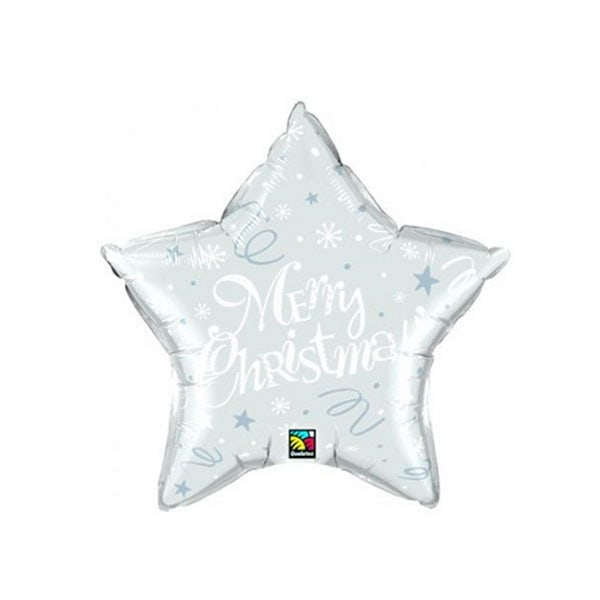 Qualatex Merry Christmas stjärnformad festlig folie ballong en storlek silver Silver One Size