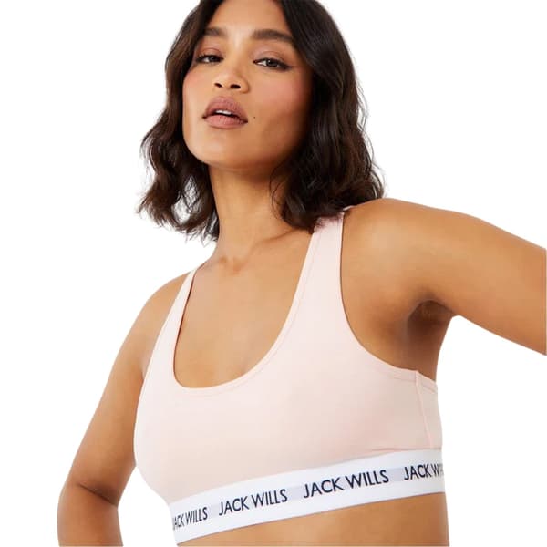 Jack Wills Dam/Dam Dibsdall Bomullsjersey Bralette (Förpackning Pink/Navy 6 UK