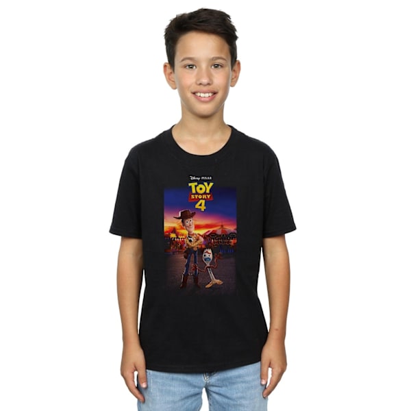 Disney Boys Toy Story 4 Woody och Forky Poster T-shirt 9-11 år Black 9-11 Years