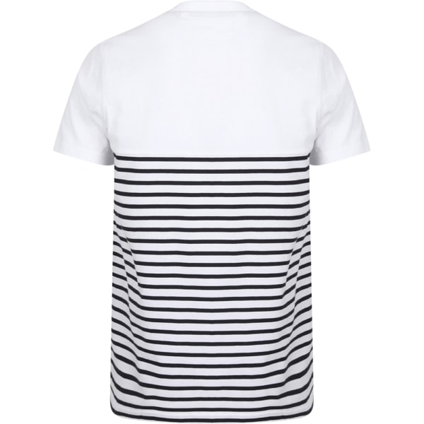 Front Row Vuxna Unisex Breton Randig T-shirt XXL Vit/Navy White/Navy XXL