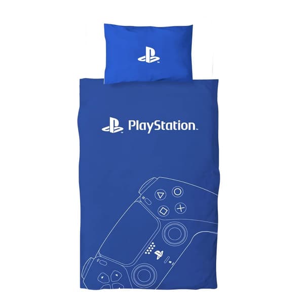 Playstation Spelkontroll Vändbart Påslakanset Enkel Blå Blue Single