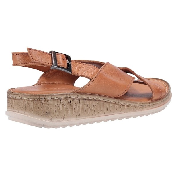 Hush Puppies Dam/Damer Elena Läder Kilklackssandal 7 UK Tan Tan 7 UK