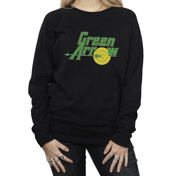 DC Comics Dam/Kvinnor Grön Arrow Crackle Logo Sweatshirt XXL Black XXL