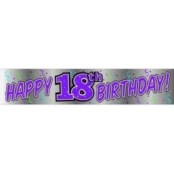 Spot on Gifts 18th Banner En Storlek Lila/Grå Purple/Grey One Size