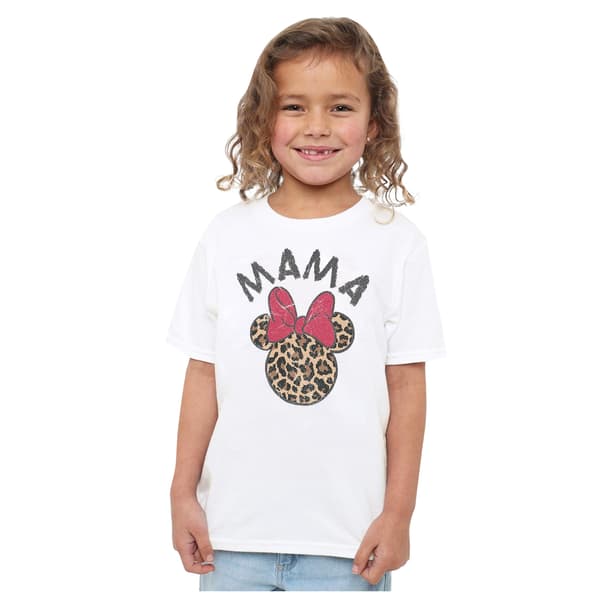 Disney Barn/Barn Mama Minnie Mouse Leopardtryck Mors Dag D White 5-6 Years
