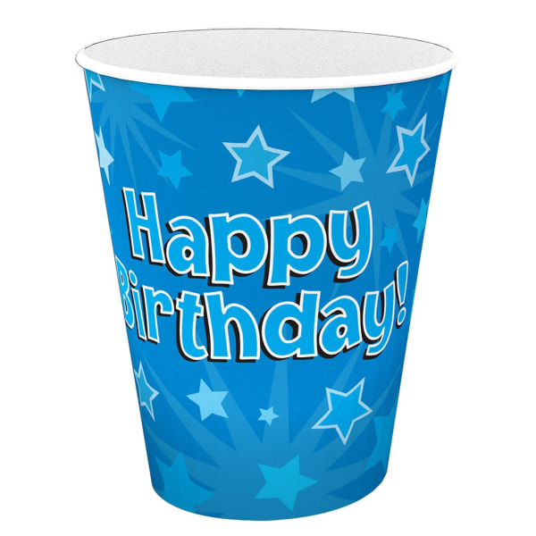 Oaktree Paper Stars Grattis på födelsedagen Party Cup (paket med 8) One Si Blue One Size