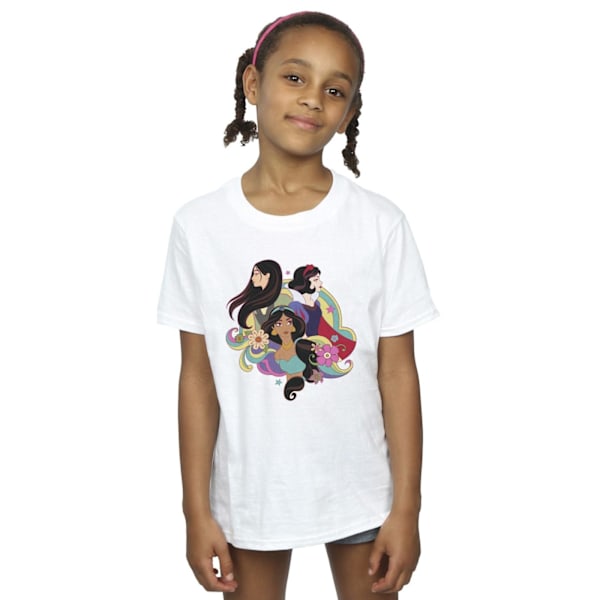 Disney Girls Princess Mulan Jasmine Snow White Bomull T-shirt 1 White 12-13 Years