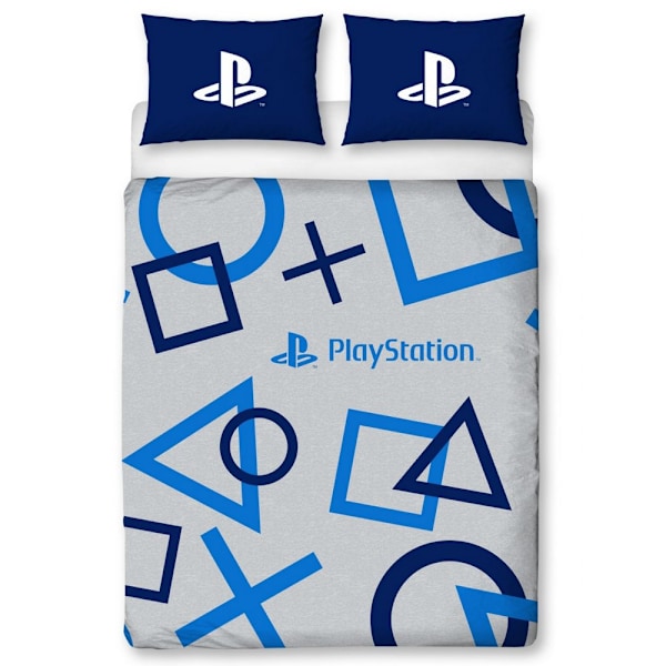 Playstation Logo Påslakan Set Dubbel Blå/Grå/Vit Blue/Grey/White Double