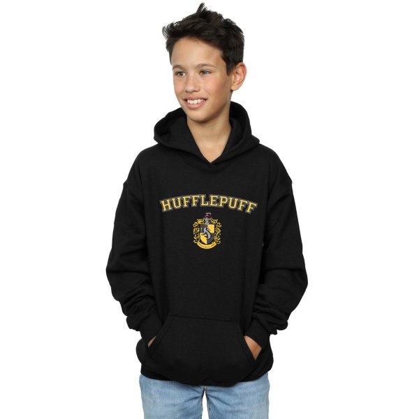 Harry Potter Boys Hufflepuff Crest Hoodie 12-13 år Svart Black 12-13 Years