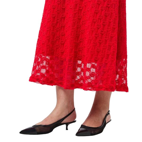 Bardot Dam Adoni Mesh Midiklänning 12 UK Eldröd Fire Red 12 UK