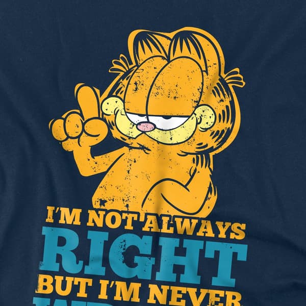Garfield Herr Never Wrong T-Shirt M Marinblå Navy M