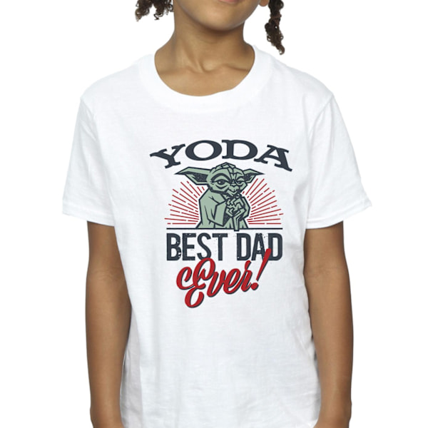 Star Wars Girls Mandalorian Yoda Dad Bomull T-shirt 12-13 år White 12-13 Years