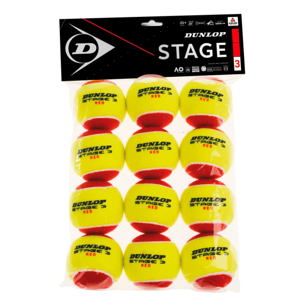 Dunlop Stage 3 Minitennisbollar (paket med 12) One Size Red/Yell Red/Yellow One Size