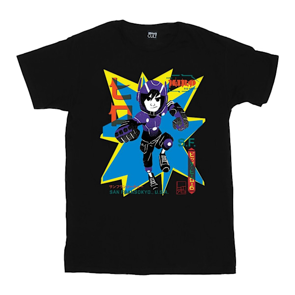 Disney Girls Big Hero 6 Hiro Anime Bomull T-shirt 5-6 år Svart Black 5-6 Years