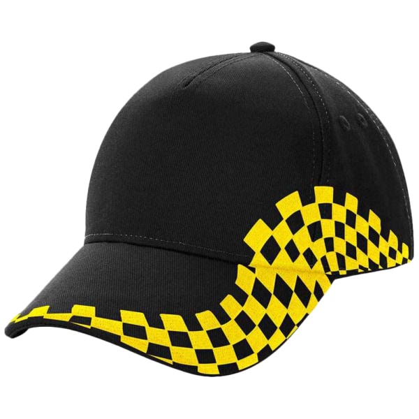 Beechfield Unisex vuxen Grand Prix cap One Size Svart/ Black/Yellow One Size