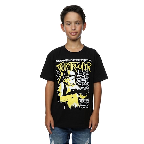 Star Wars Boys Stormtrooper Rock Poster T-Shirt 7-8 år Svart Black 7-8 Years