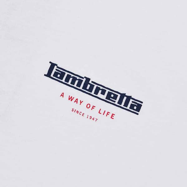Lambretta Klassisk SS24 Randig Pikétröja för Män M Vit White M