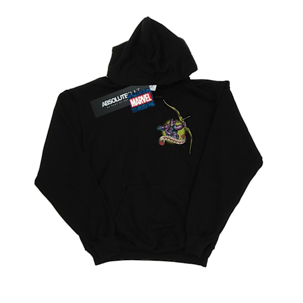 Marvel Girls Hawkeye Tattoo Brösttryck Hoodie 12-13 År Svart Black 12-13 Years