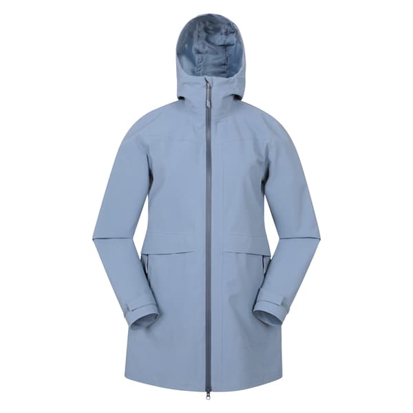 Mountain Warehouse Dam/Dam April Lång Vattentät Jacka Blue 18 UK