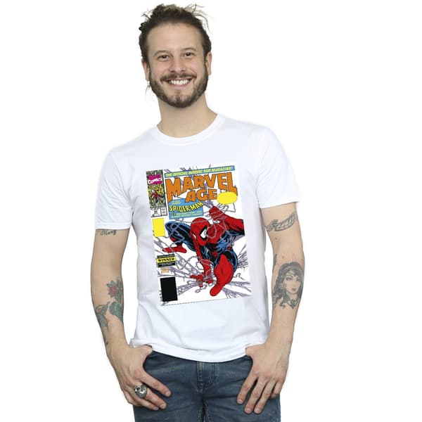Marvel Herr Spider-Man Marvel Age Comic Cover T-Shirt M Vit White M