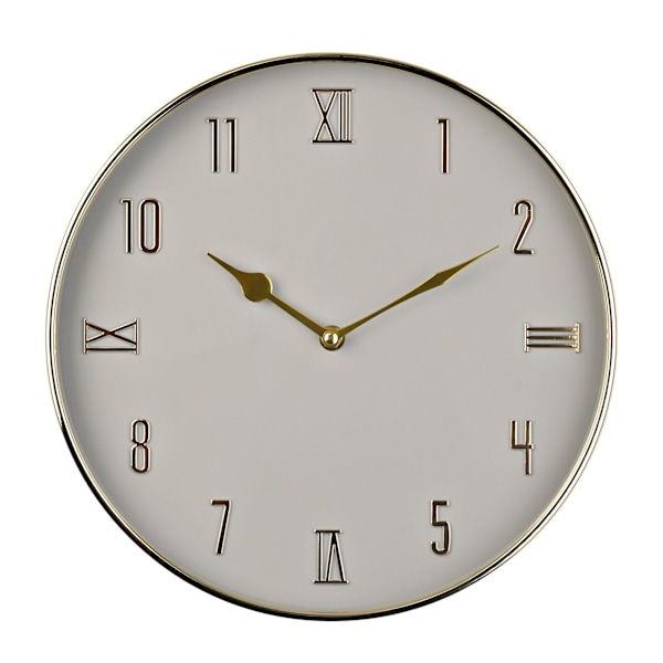 Hometime Rund Väggklocka Grå & Guld One Size Vit White One Size